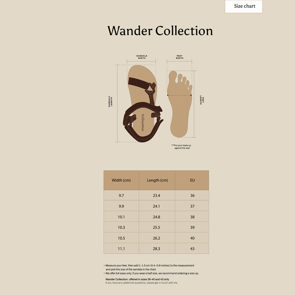 Wander size guide